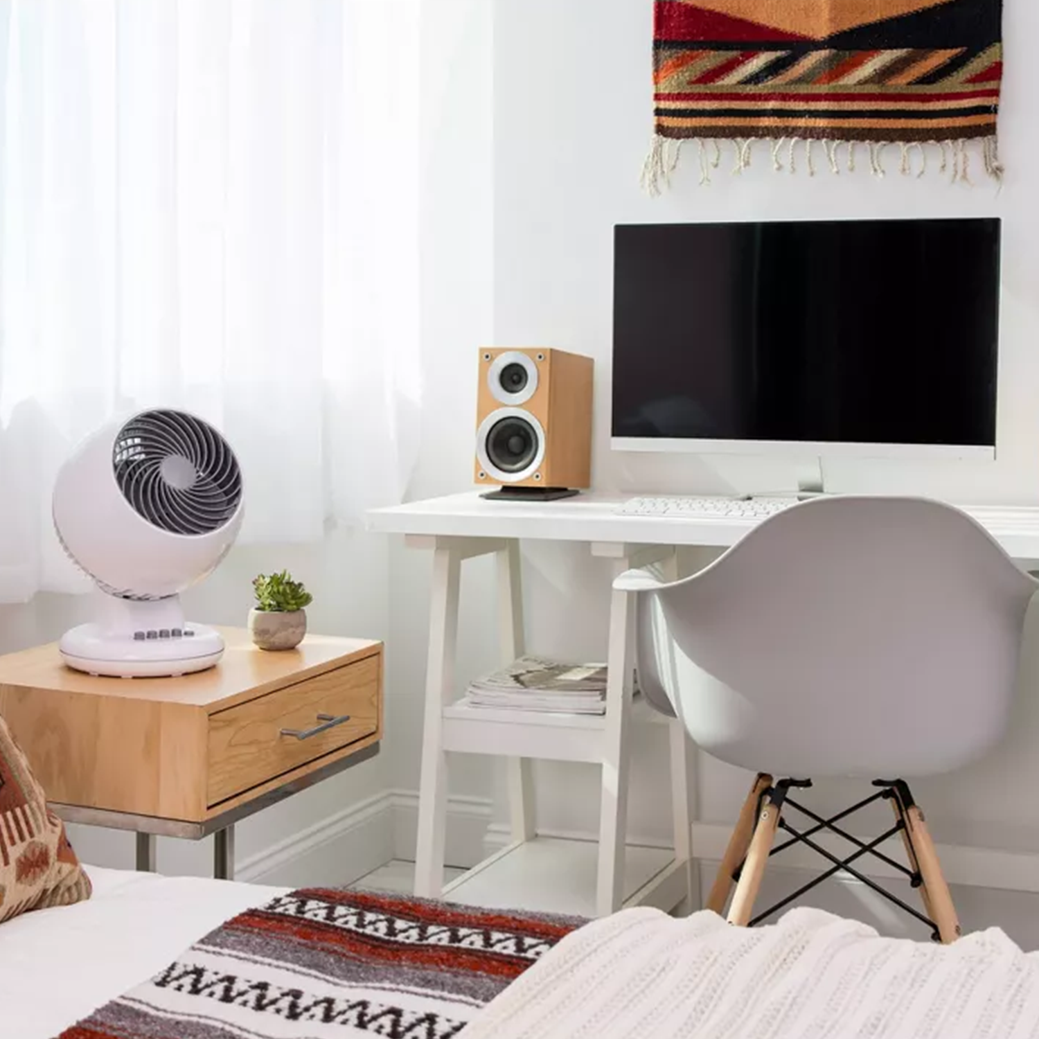 Rotatable Circulating Desktop Fan, Multi-Speed Adjustable Quiet Table Fan For Bedroom & Office