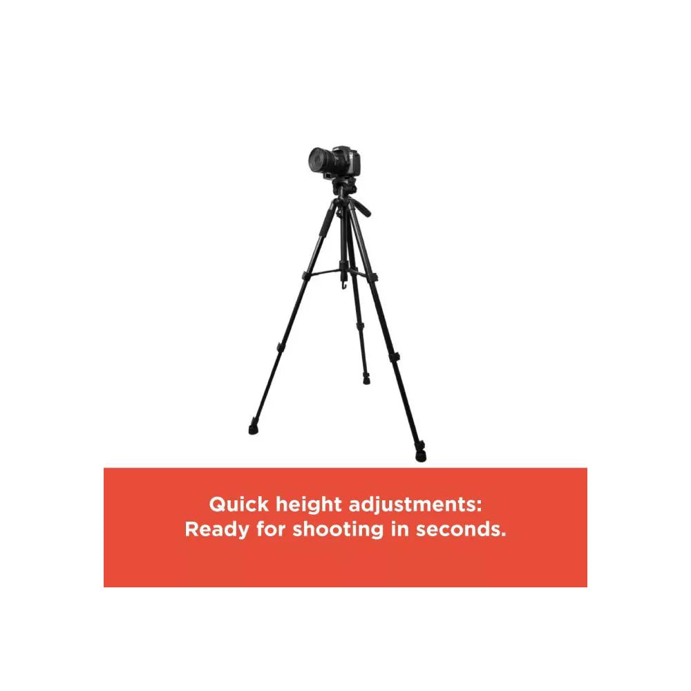 Aluminum Adjustable Camera Tripod with 3-Way Pan Tilt Head
