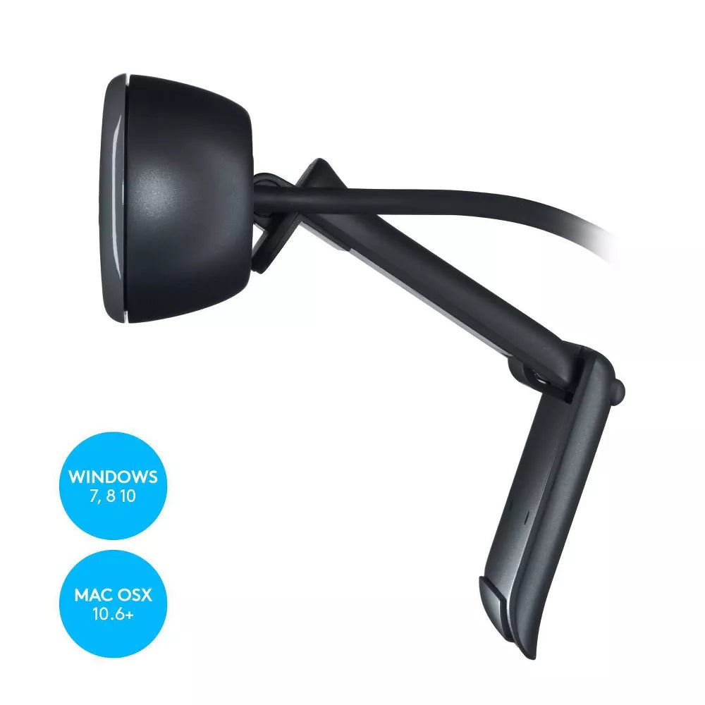 720P HD USB Webcam with Noise Reduction Microphone & Adjustable Clip
