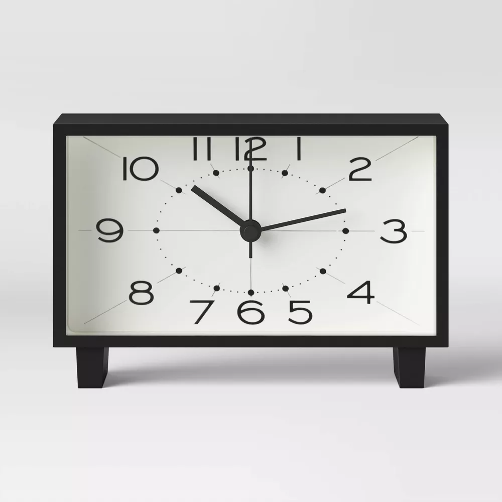6 Inch Rectangular Analog Table Clock For Home Decoration