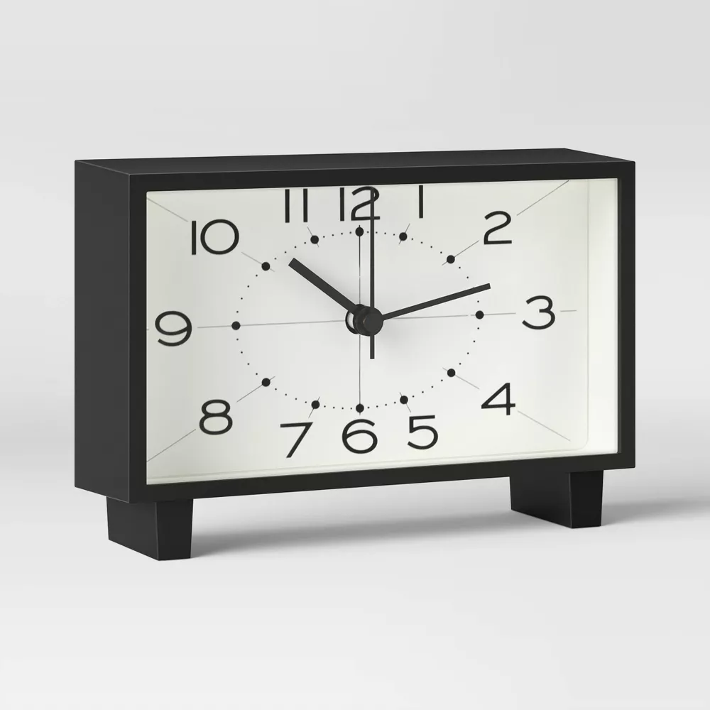 6 Inch Rectangular Analog Table Clock For Home Decoration