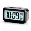 Battery Powered Portable LCD Digital Alarm Clock with Temperature Display