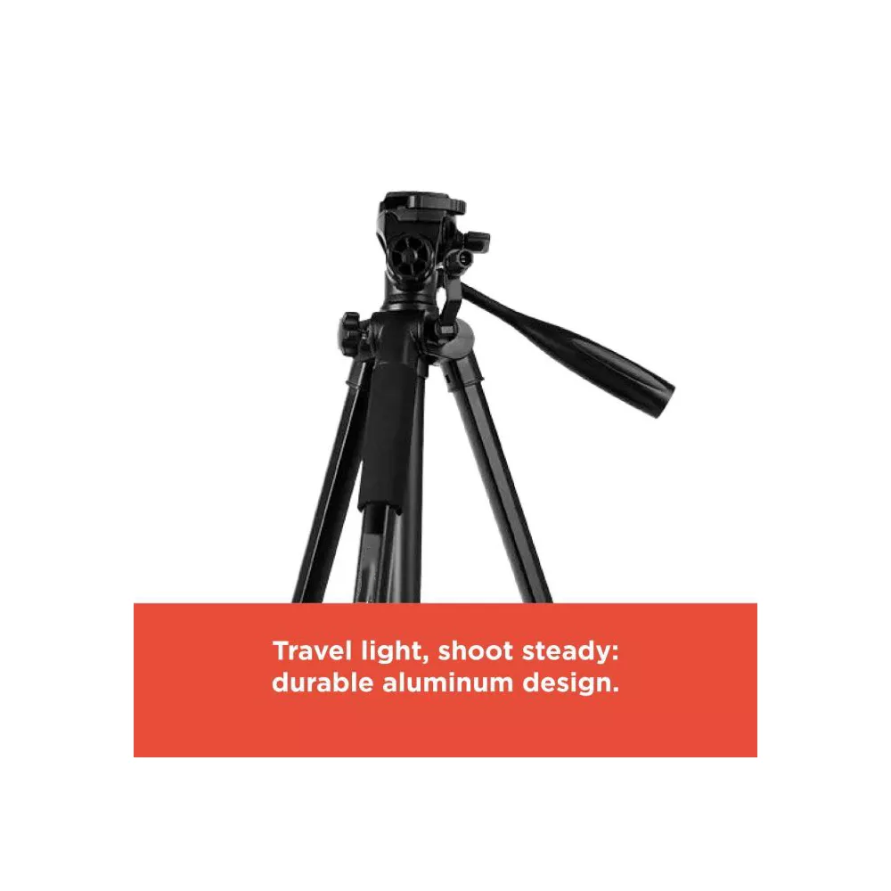 Aluminum Adjustable Camera Tripod with 3-Way Pan Tilt Head