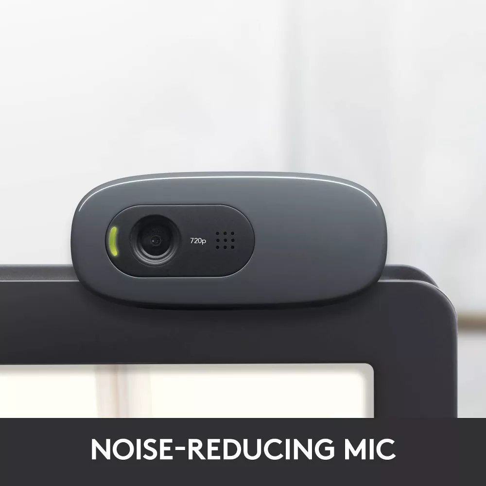 720P HD USB Webcam with Noise Reduction Microphone & Adjustable Clip