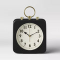 5 Inch Vintage Square Analog Alarm Clock For Desk & Nightstand