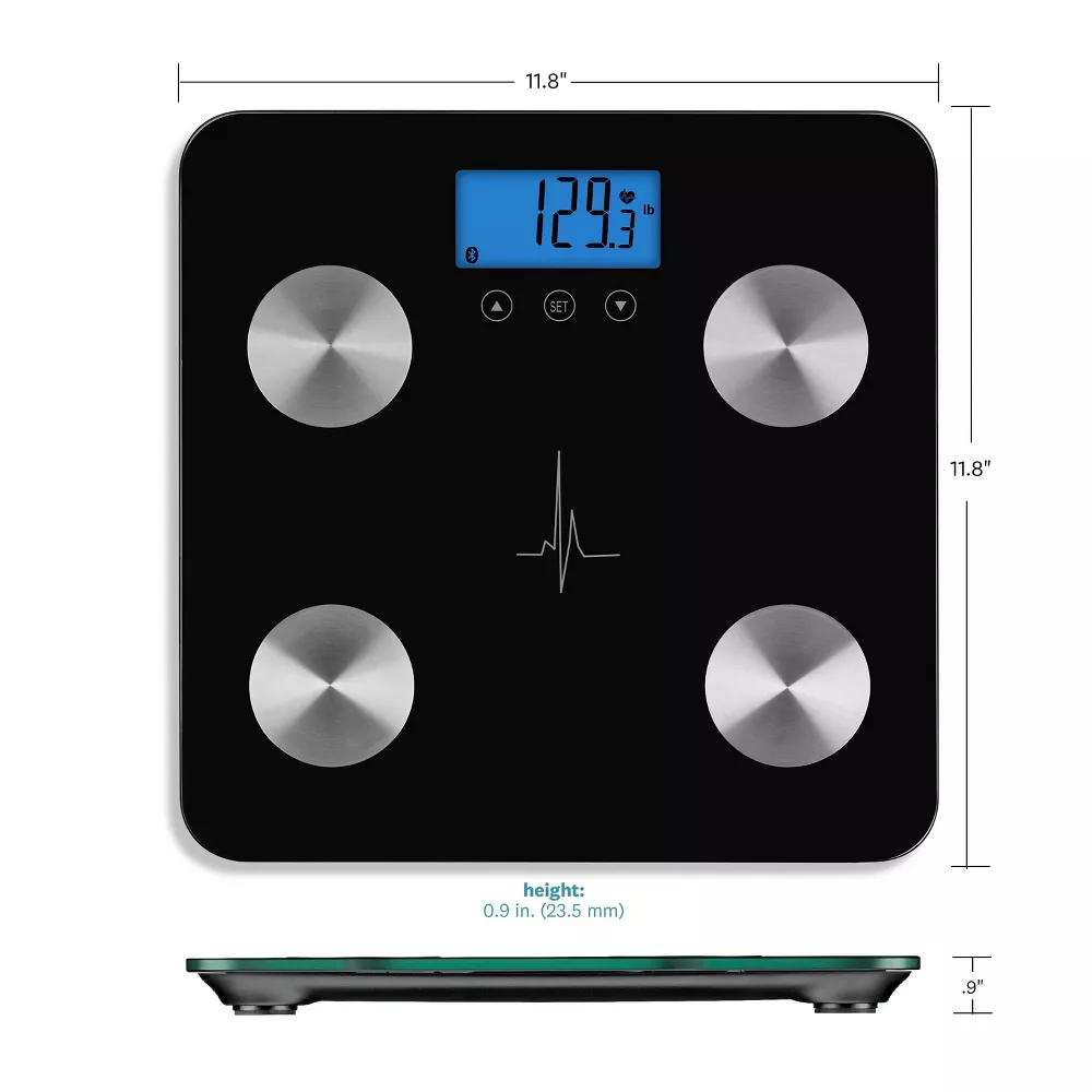 Bluetooth Smart Body Composition Scale With Heart Rate Detection