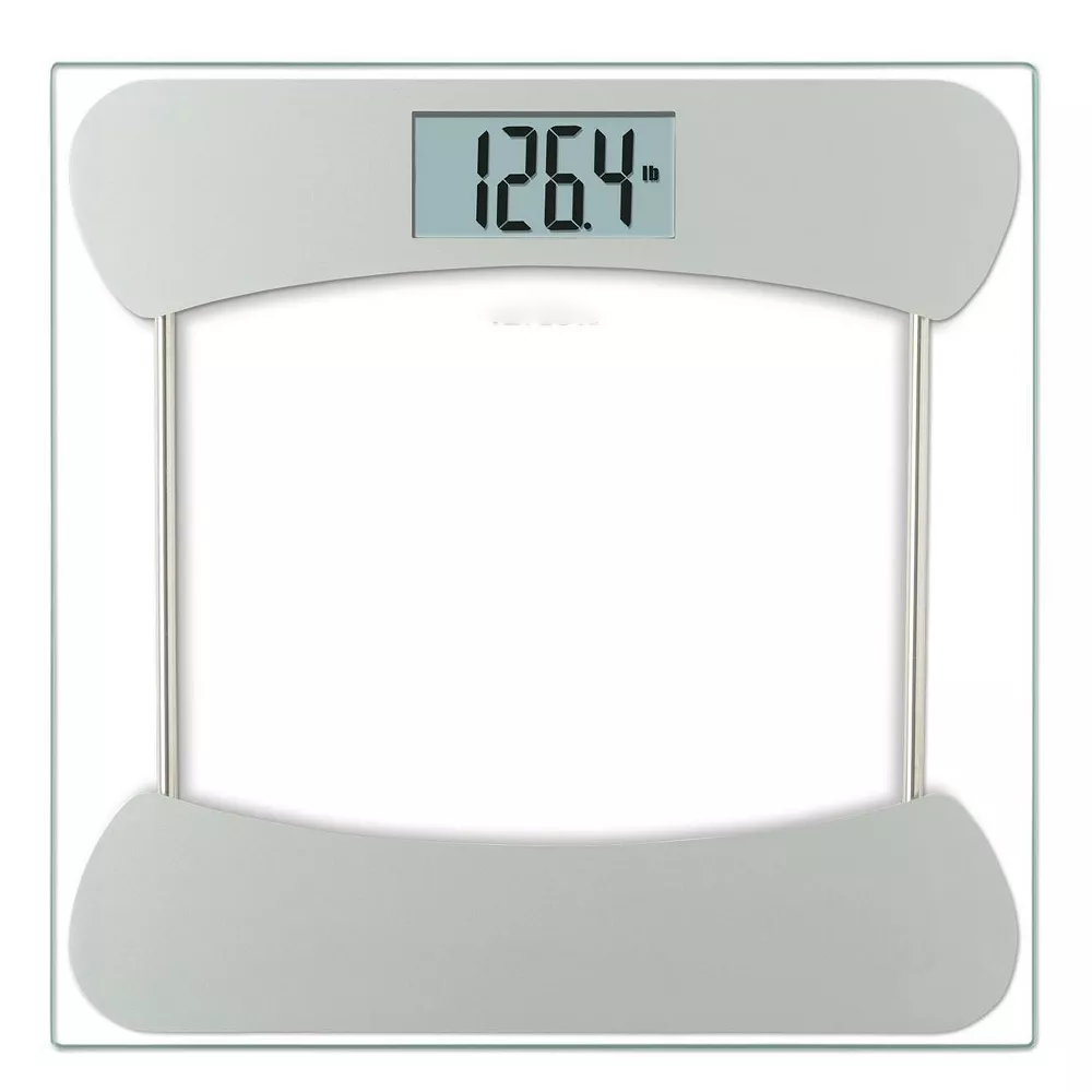 Tempered Glass Digital Bathroom Weight Scale With Metal Trim